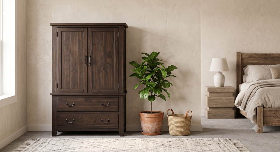 Barnwood 2 Drawer Armoire