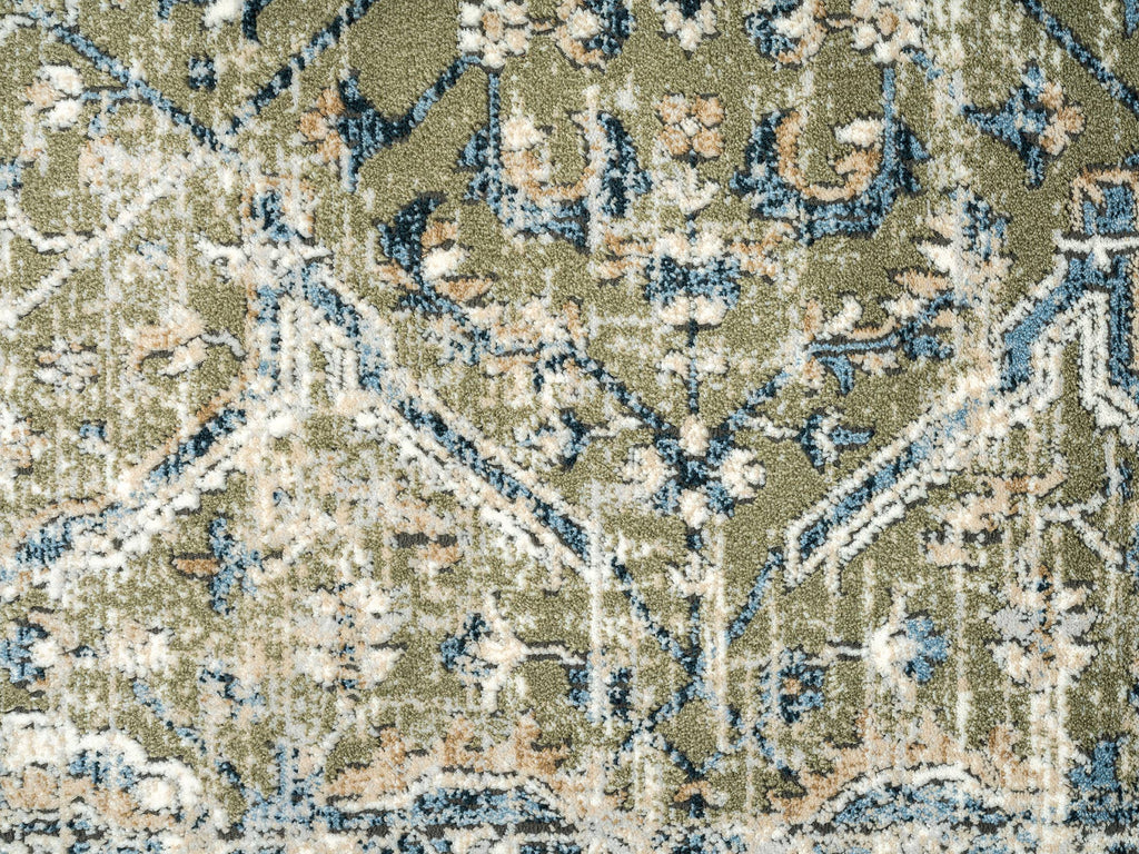 Abani Savoy Vintage Green Blue Area Rug