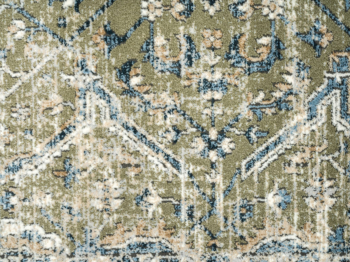 Abani Savoy Vintage Green Blue Area Rug