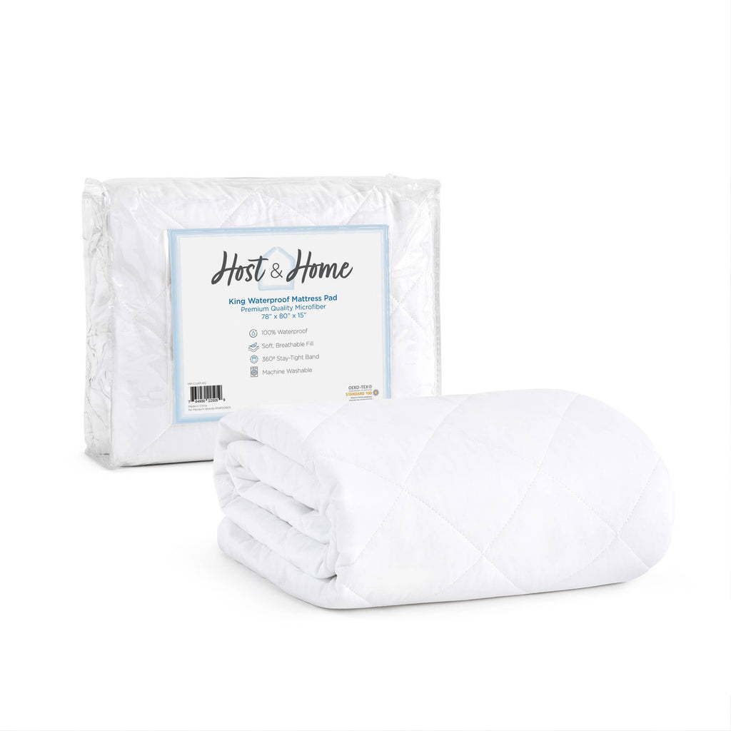 Host & Home Waterproof Mattress Pad & Cover, Size Options