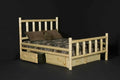Log Underbed Drawers installed on bed