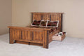 Sawtooth Hickory Underbed Drawers installed on bed