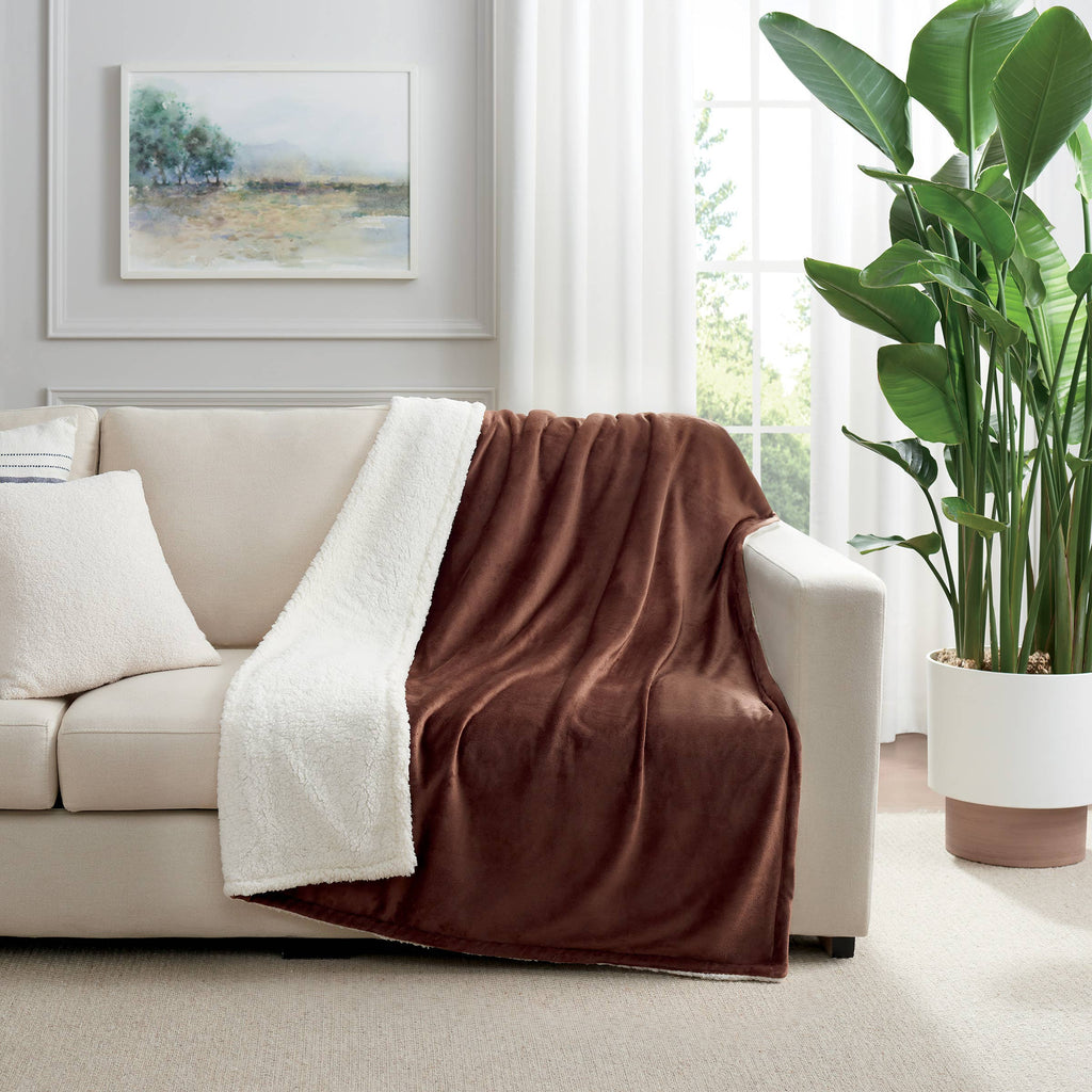Sherpa Throw Blanket, Case of 4, Reversible, Color options