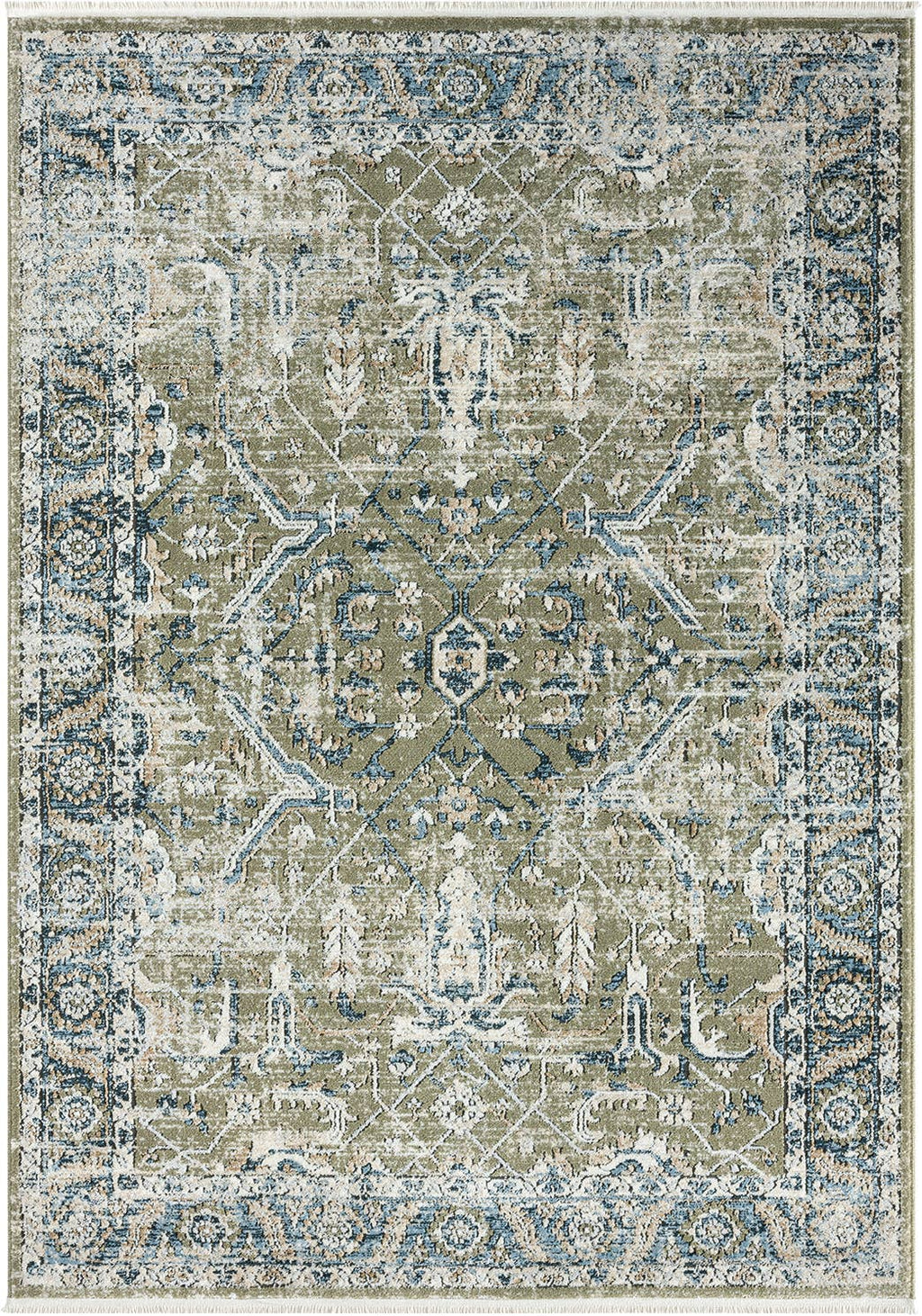 Abani Savoy Vintage Green Blue Area Rug