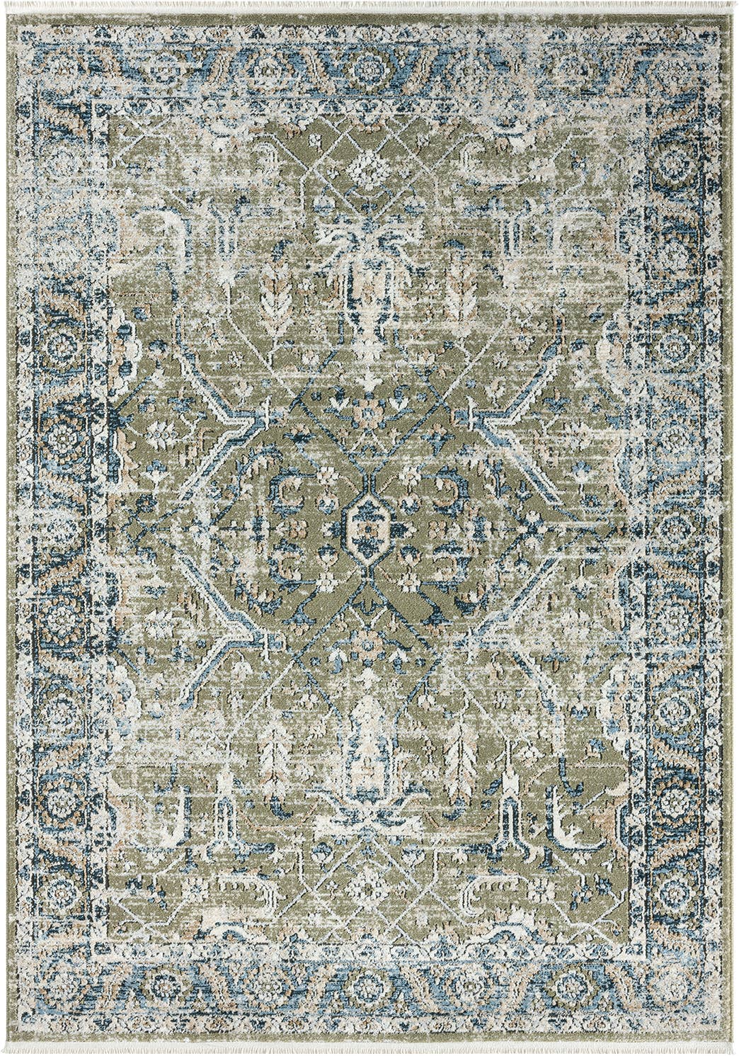 Abani Savoy Vintage Green Blue Area Rug