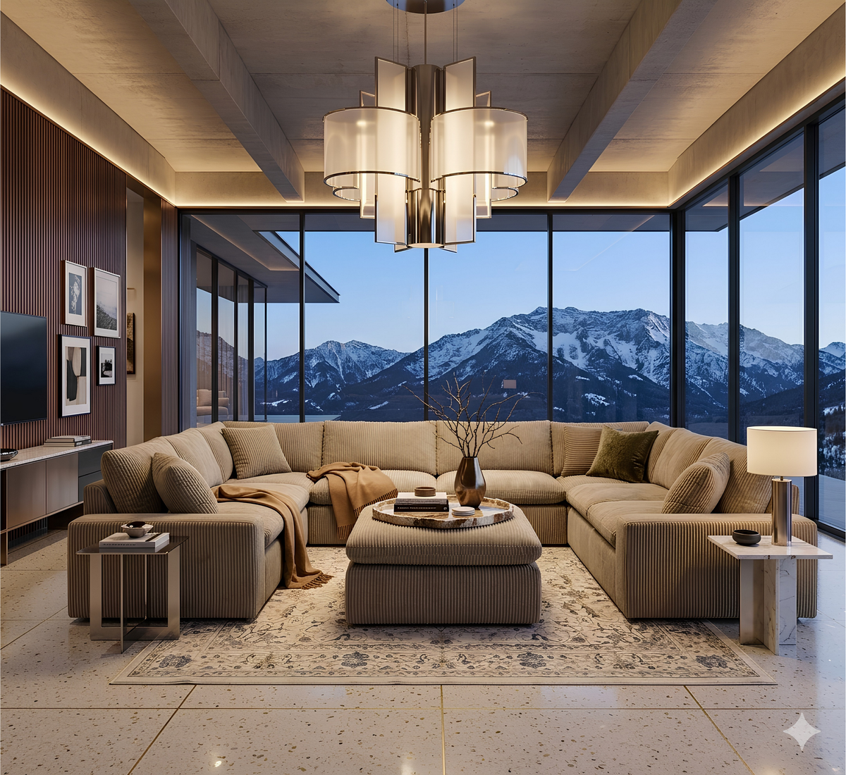 Yeti modular sectional in a mountain cabin