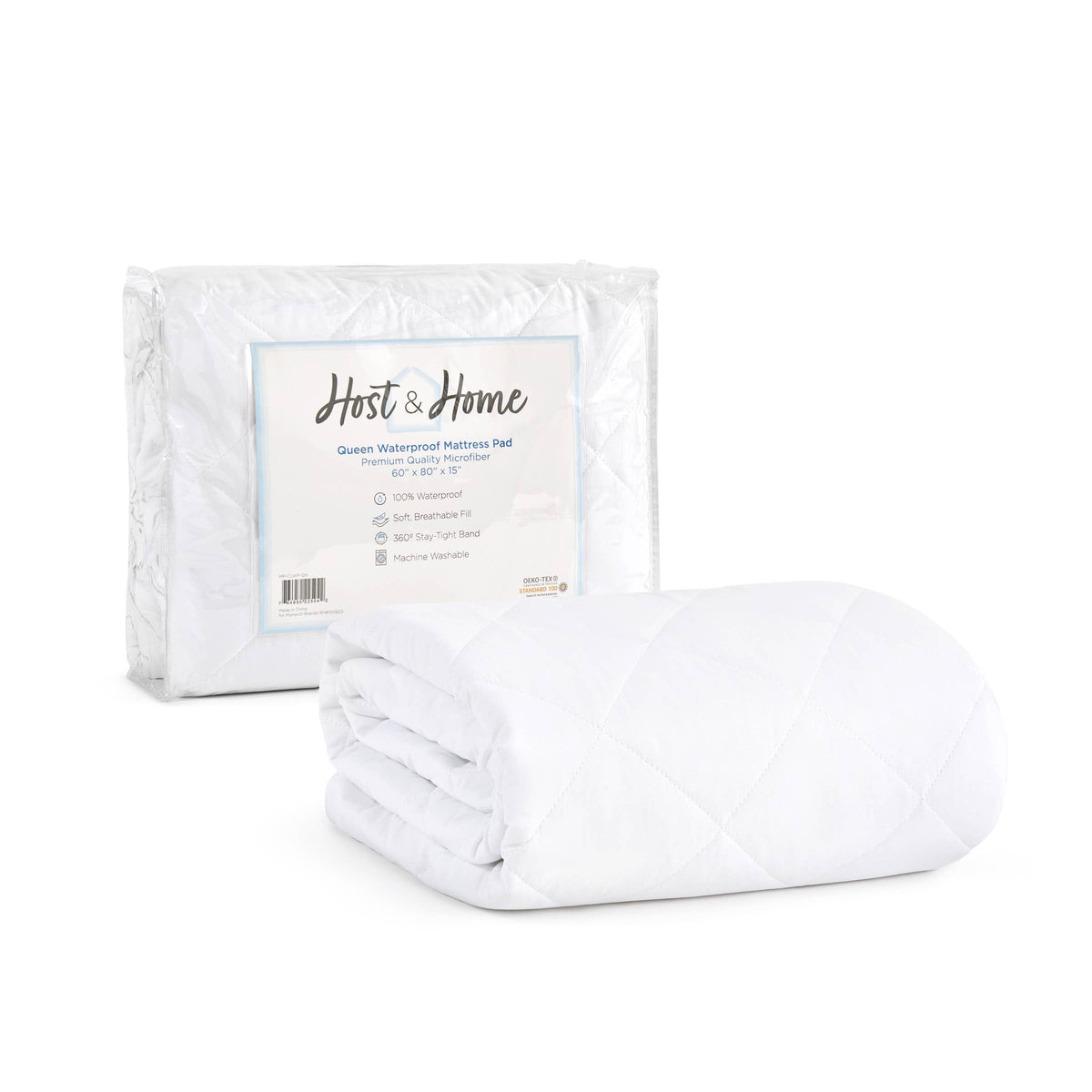 Host & Home Waterproof Mattress Pad & Cover, Size Options