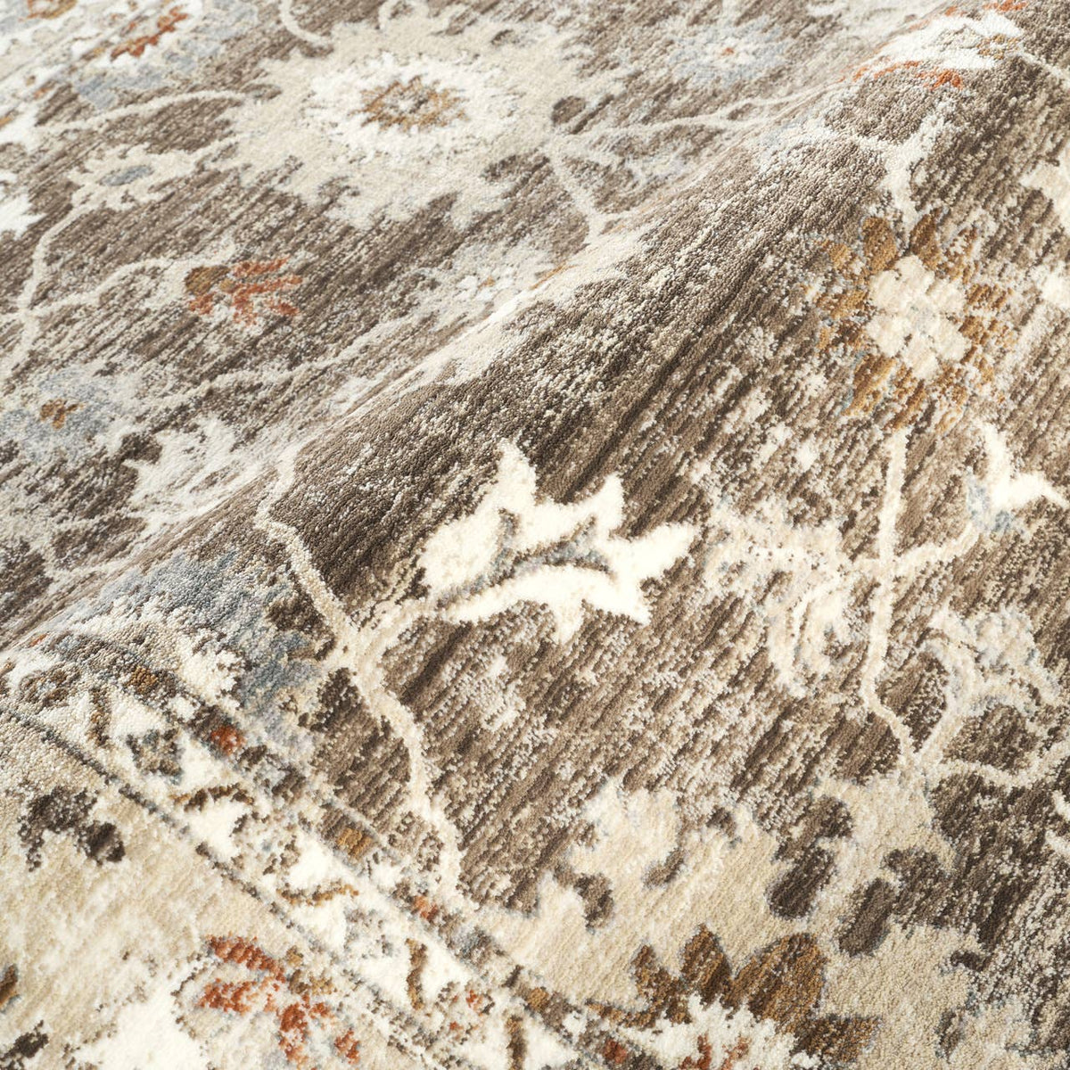 Alara Taupe Cream Vintage Medallion Floral Area Rug