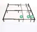 The image features the My Cloud Mattress Frame Pro, a minimalist metal bed frame set against a plain background. It highlights adjustable sections labeled with green letters T, F, and Q, representing various bed sizes.