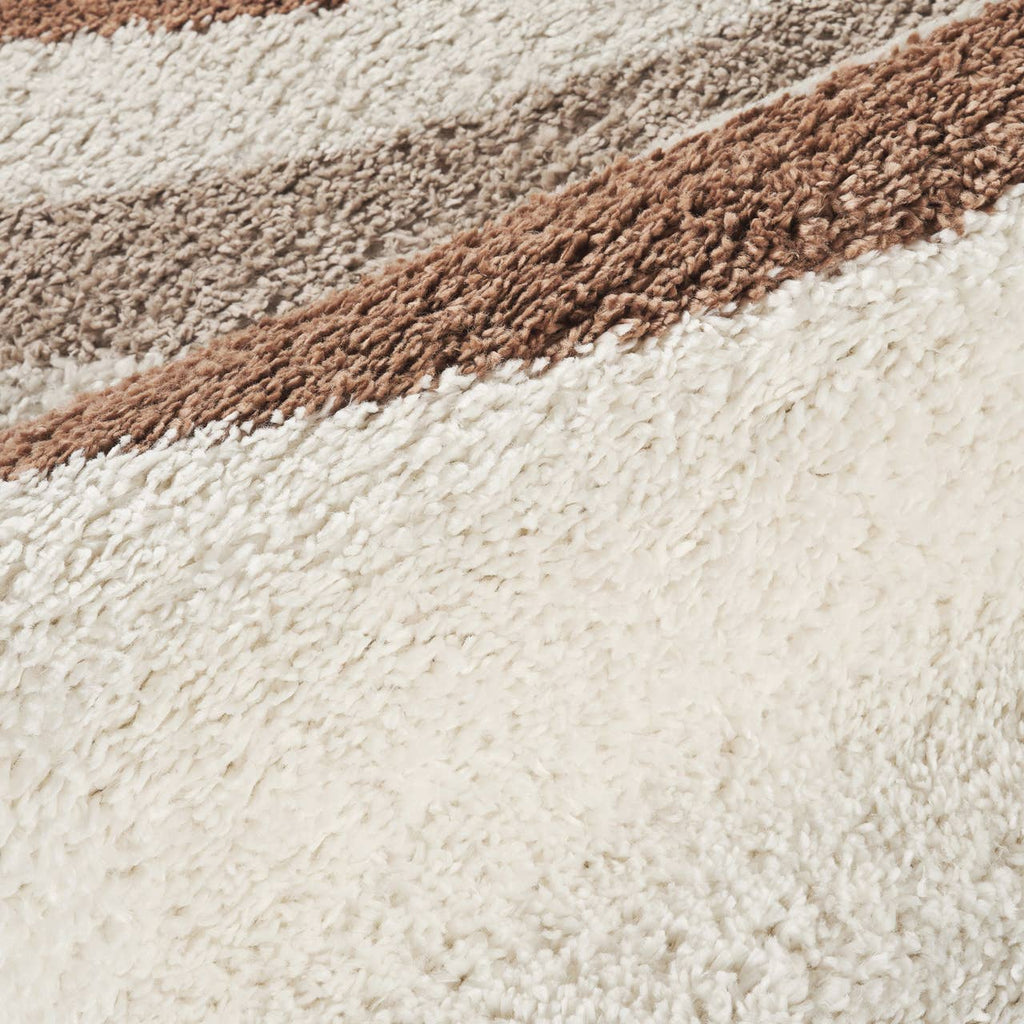 Lisbon Ivory Shag Rug with Taupe and Brown Rainbow Arches
