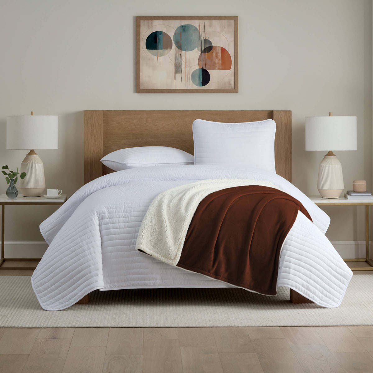 Sherpa Throw Blanket, Case of 4, Reversible, Color options