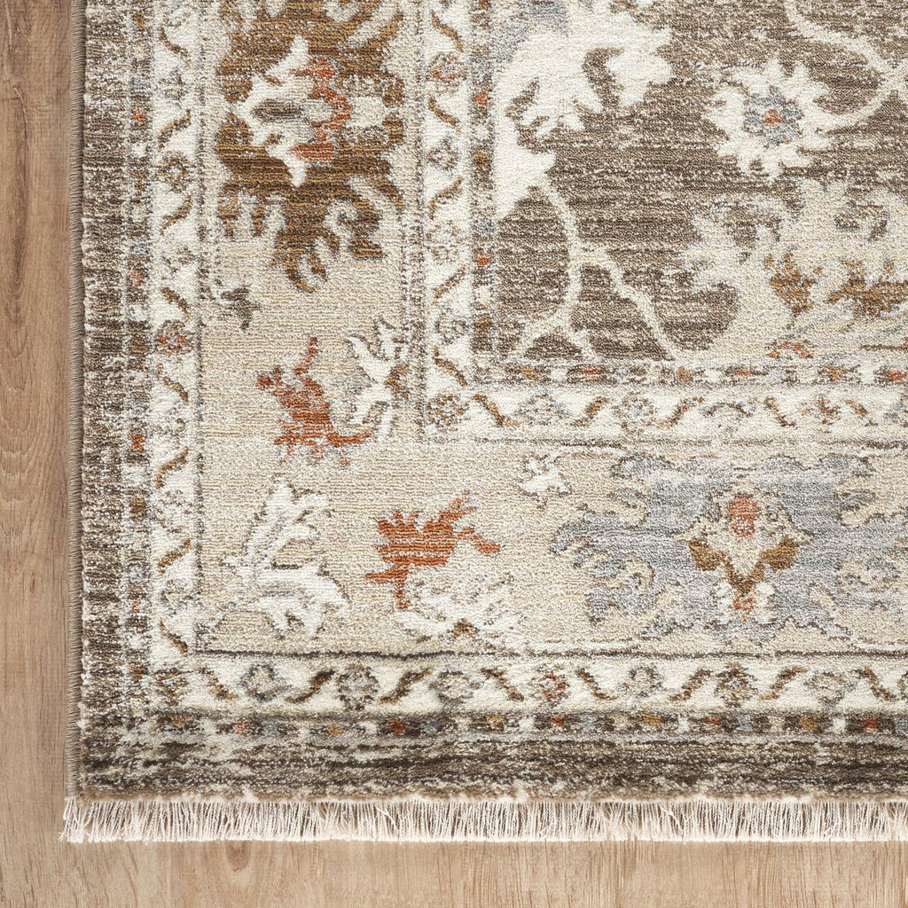 Alara Taupe Cream Vintage Medallion Floral Area Rug