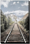 Mountain Tracks canvas wall art — railway through the mountains