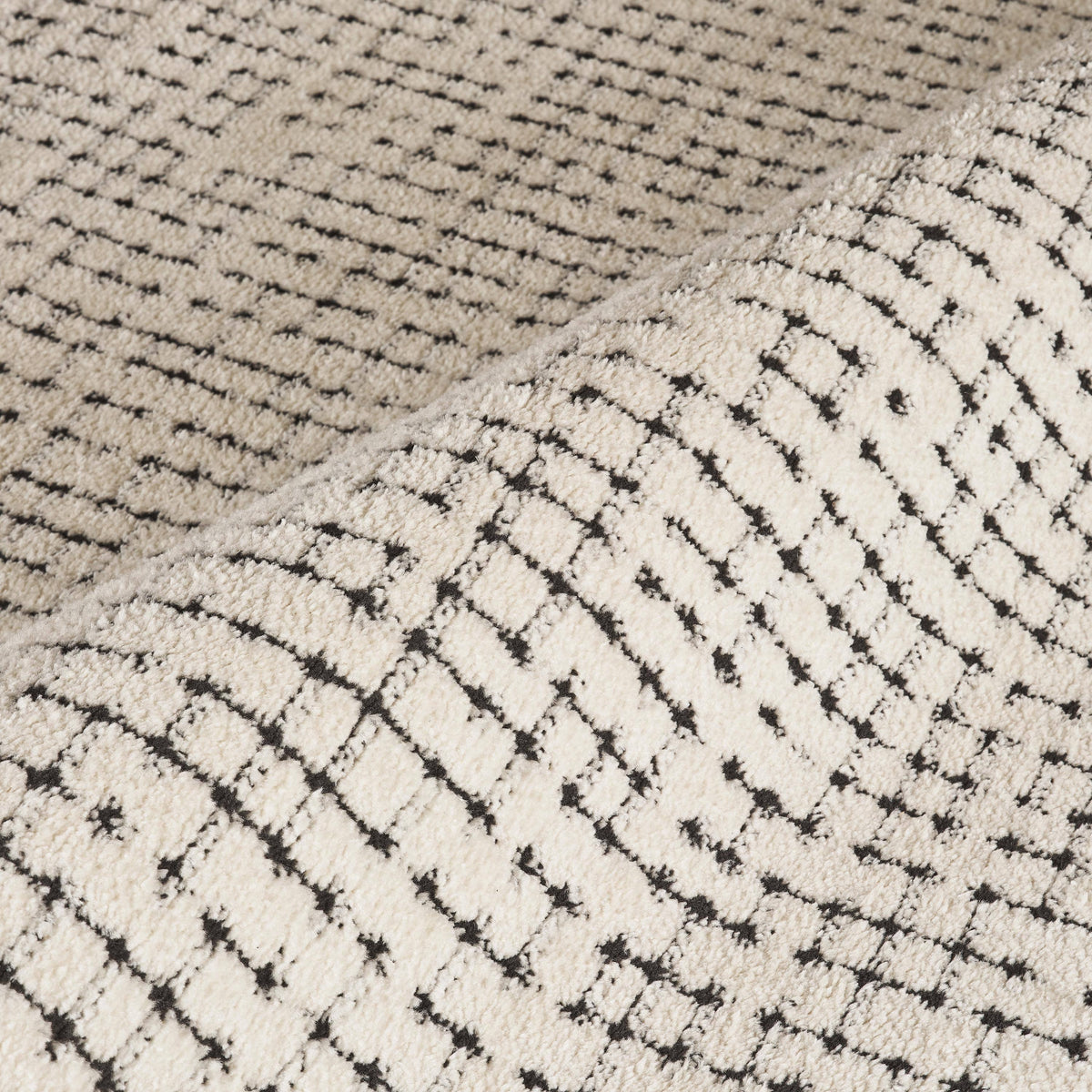 Abani Oliver Cream Crosshatch Minimalist Area Rug