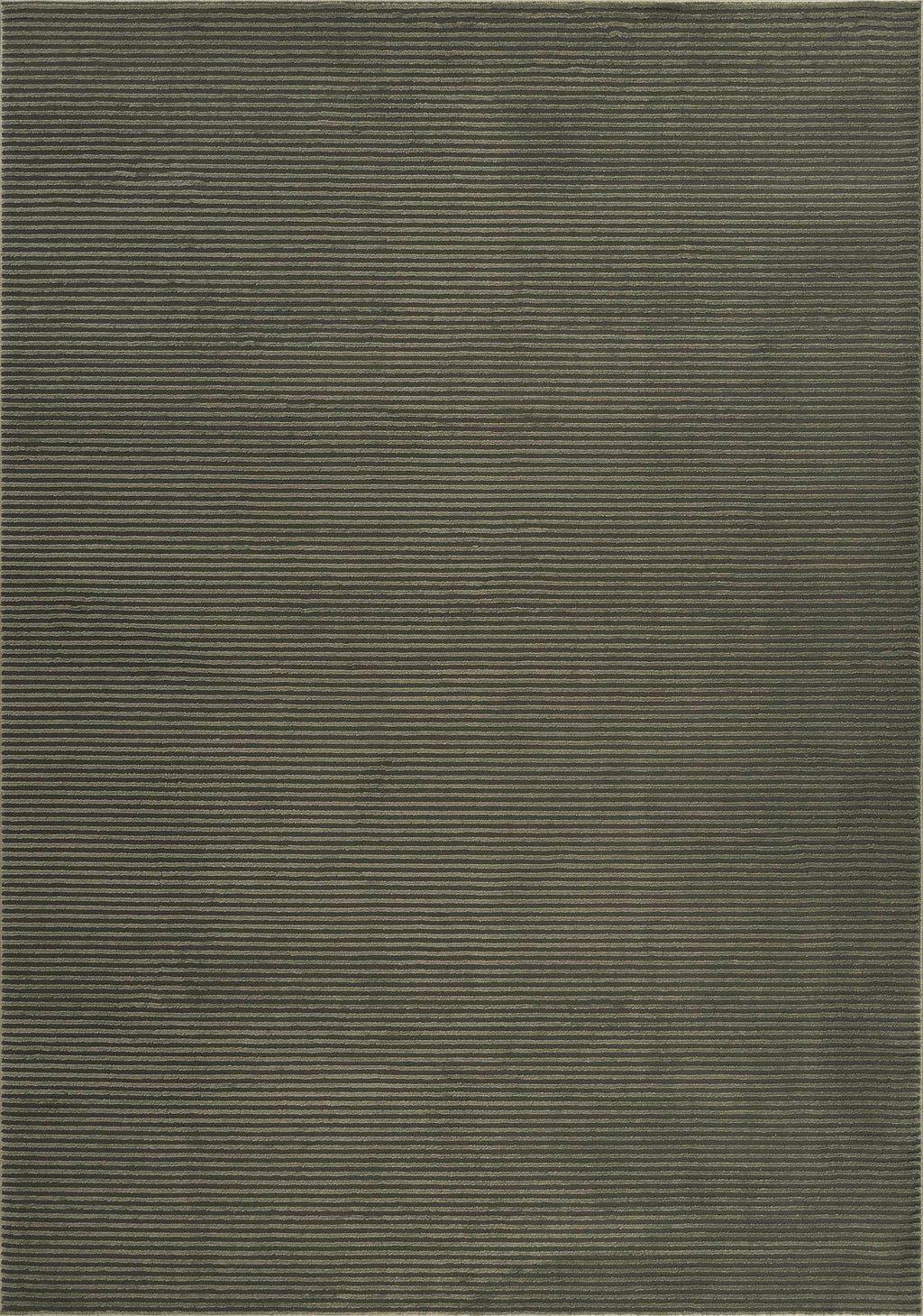 Plush Deco Machine Washable Textured Stripes Green Rug