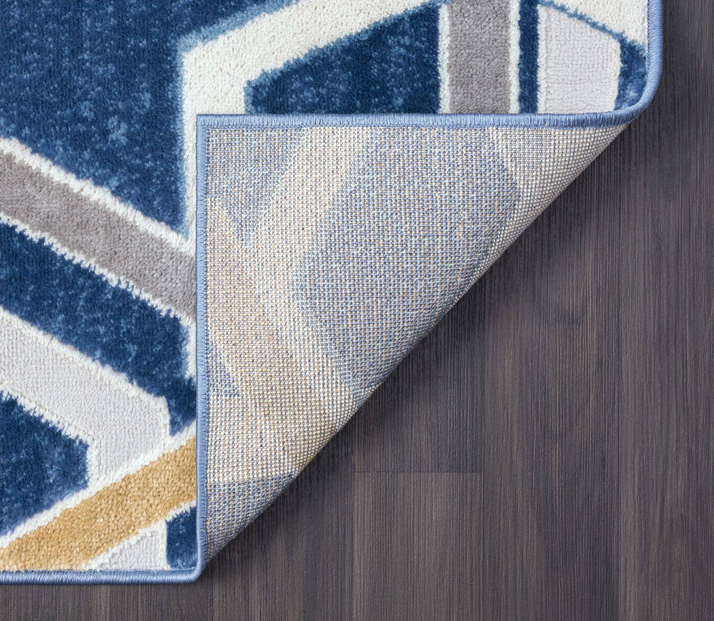 ABANI Atlas Multi Hexagon Blue Grey Area Rug