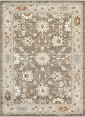 Alara Taupe Cream Vintage Medallion Floral Area Rug