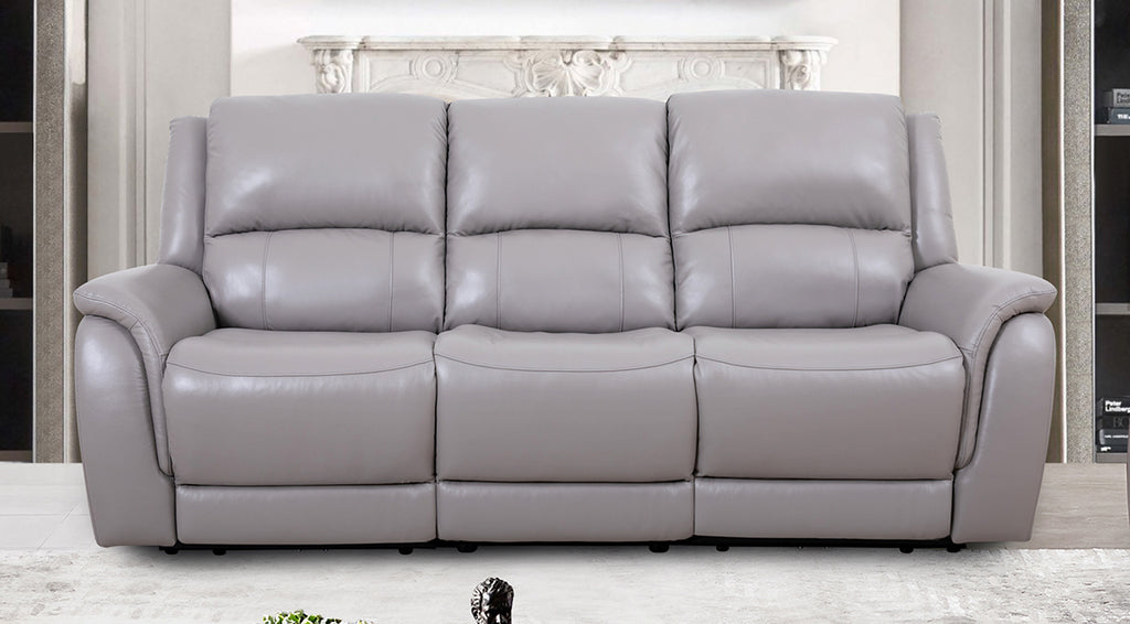 Slate Lane power reclining sofa in stone grey Madras upholstery