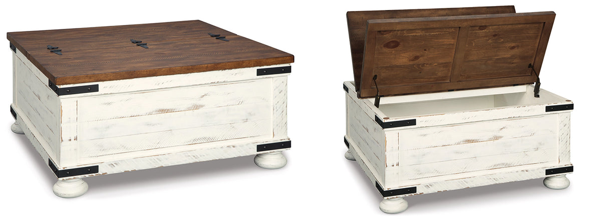 Whitewash Lake Tables — Storage Cocktail Table
