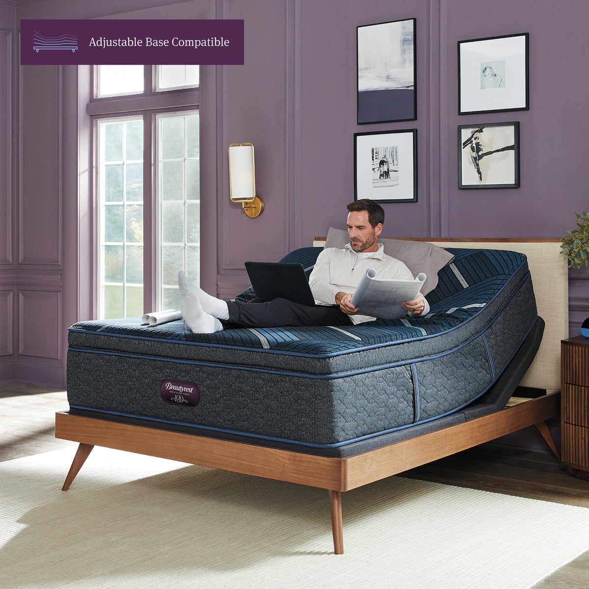 Beautyrest World Class L4 Medium on adjustable base