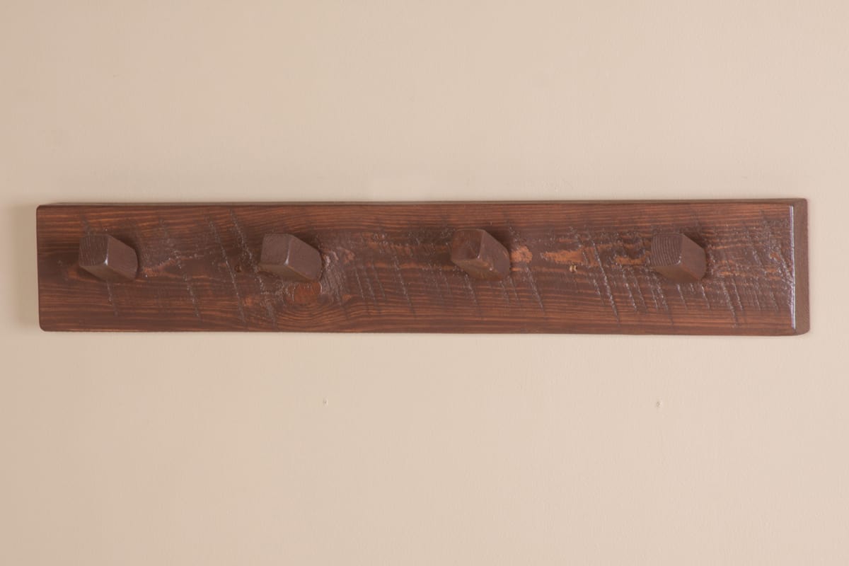 Barnwood Coat Rack 36 inch dark