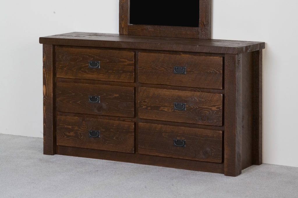 Barnwood 6 Drawer Dresser - dark finish