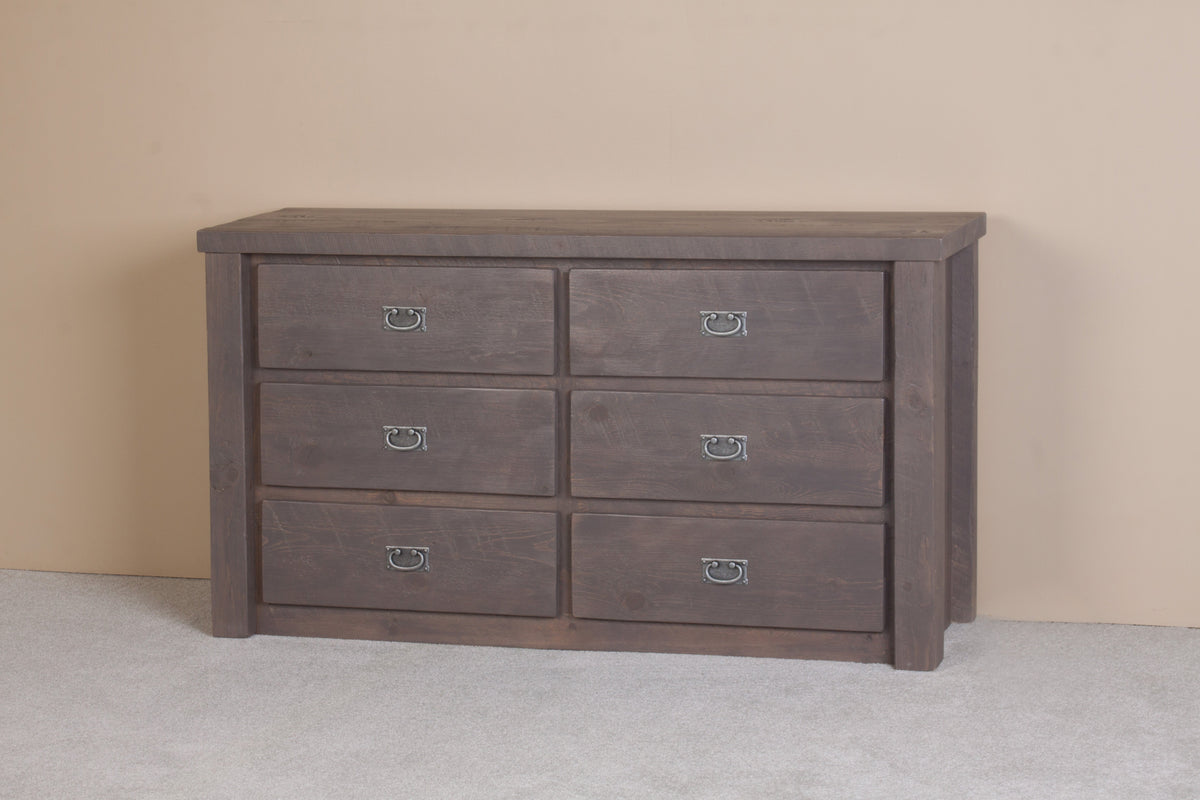 Barnwood 6 Drawer Dresser - grey finish