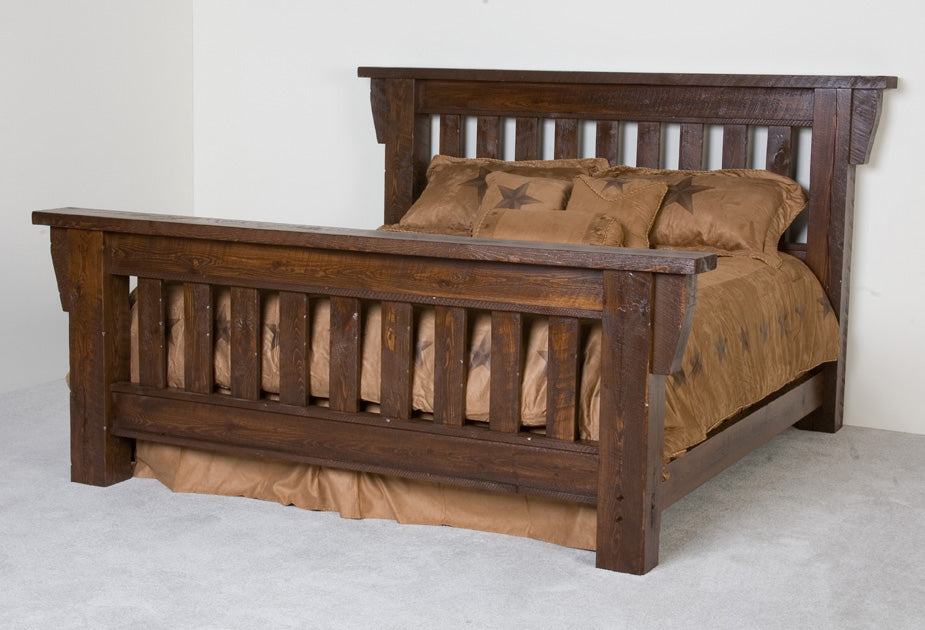 Timberwood Bed in dark barnwood finish