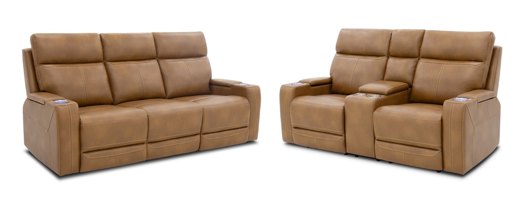 Bronze Cinema power reclining set, alternate angle