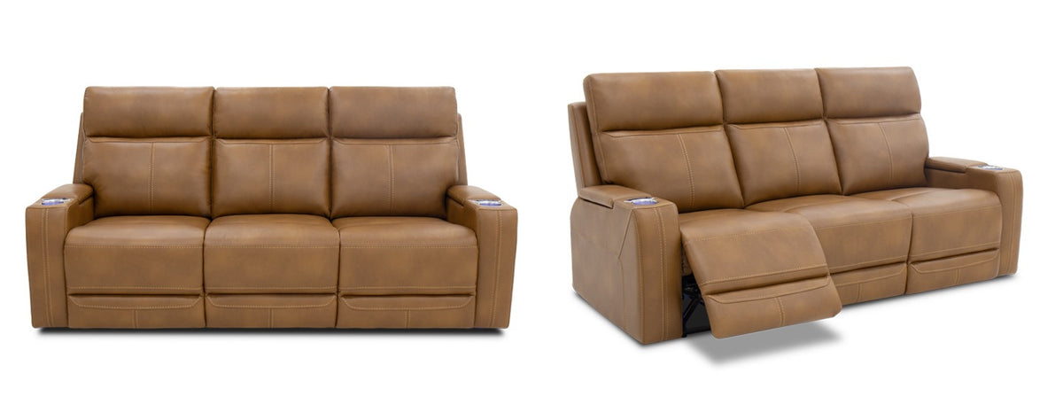 Bronze Cinema power reclining set, detail view