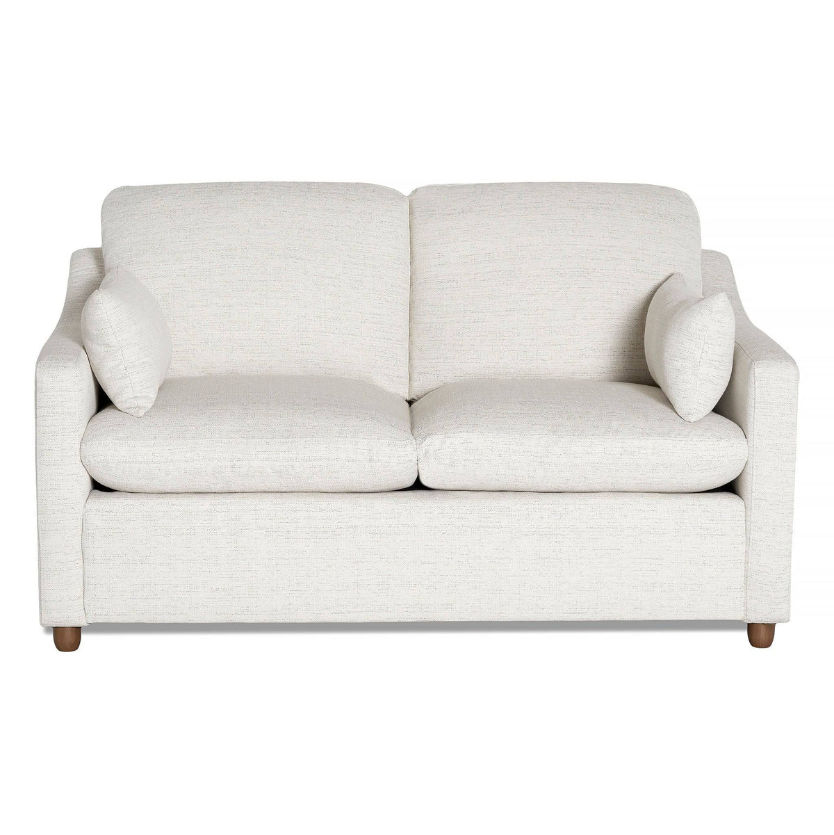My Cloud Slope Loveseat in Dover Linen staged in a bright Scandinavian living room
