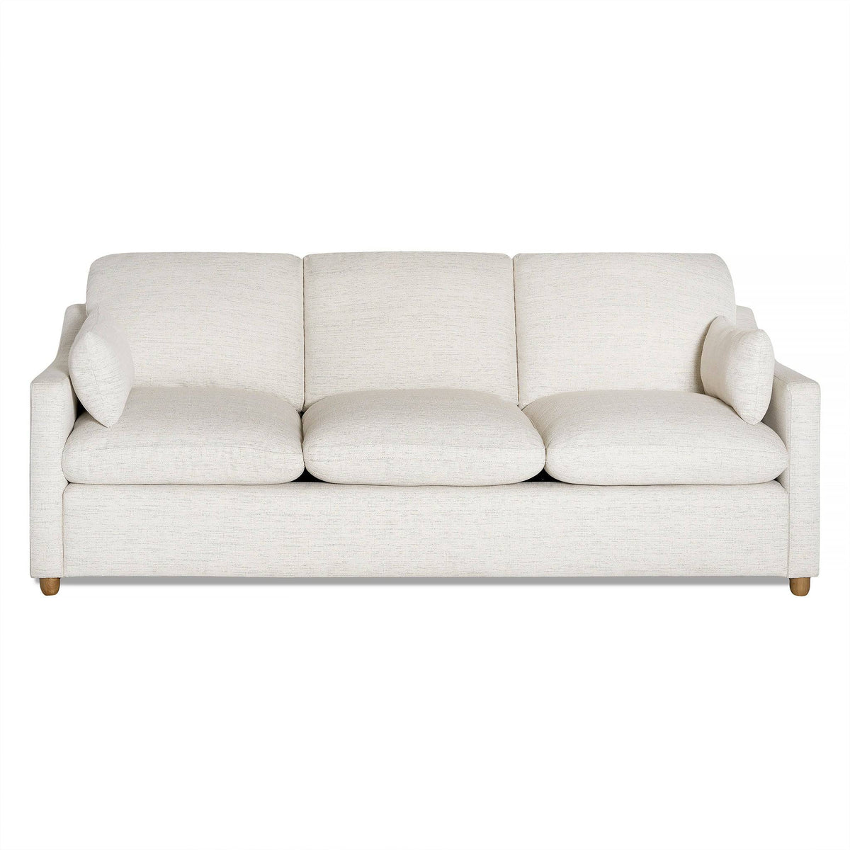 My Cloud Slope Sofa in Dover Linen staged in a bright coastal farmhouse living room