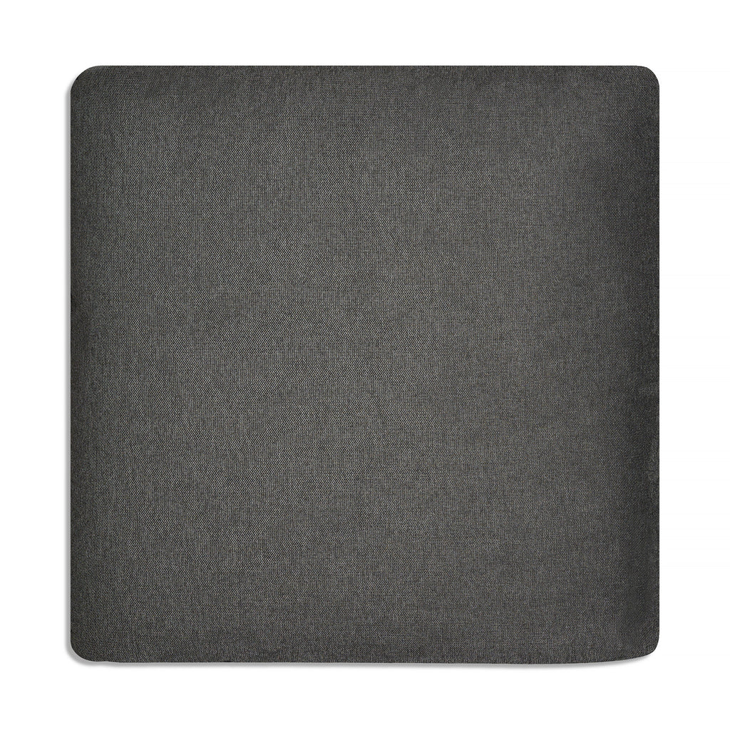 A gray, square My Cloud Slope 30 Ottoman features rounded edges and is set against a white background. The fabric looks soft and textured, offering ultimate comfort in furniture design.