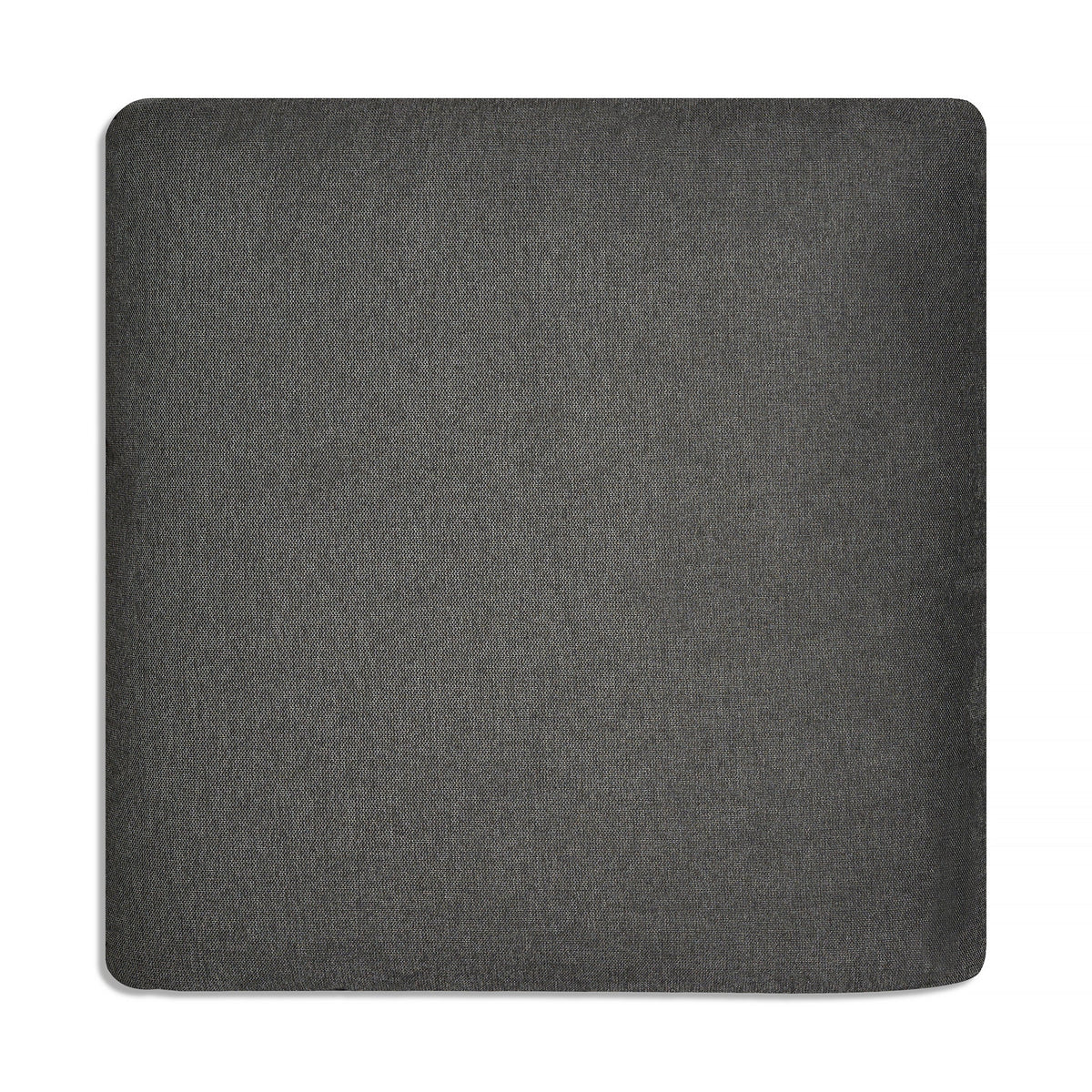 A gray, square My Cloud Slope 30 Ottoman features rounded edges and is set against a white background. The fabric looks soft and textured, offering ultimate comfort in furniture design.