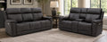 Northern Lights Immersive Collection power reclining sofa group in charcoal