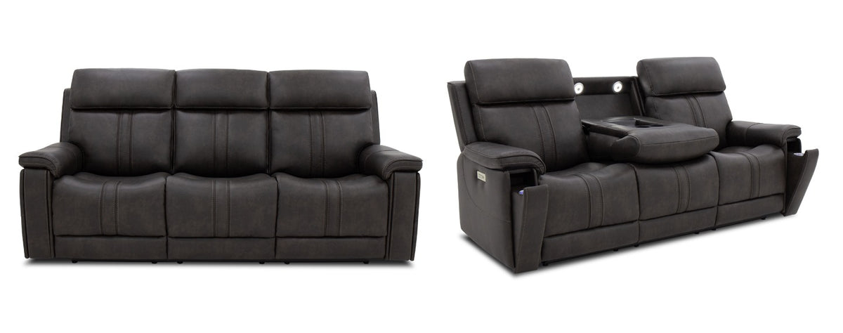 Northern Lights Immersive power reclining loveseat with console