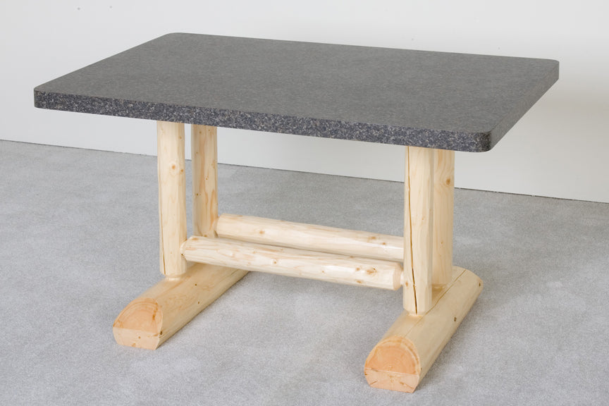 Formica Log Table 6 foot - hand-peeled log dining table with Formica top