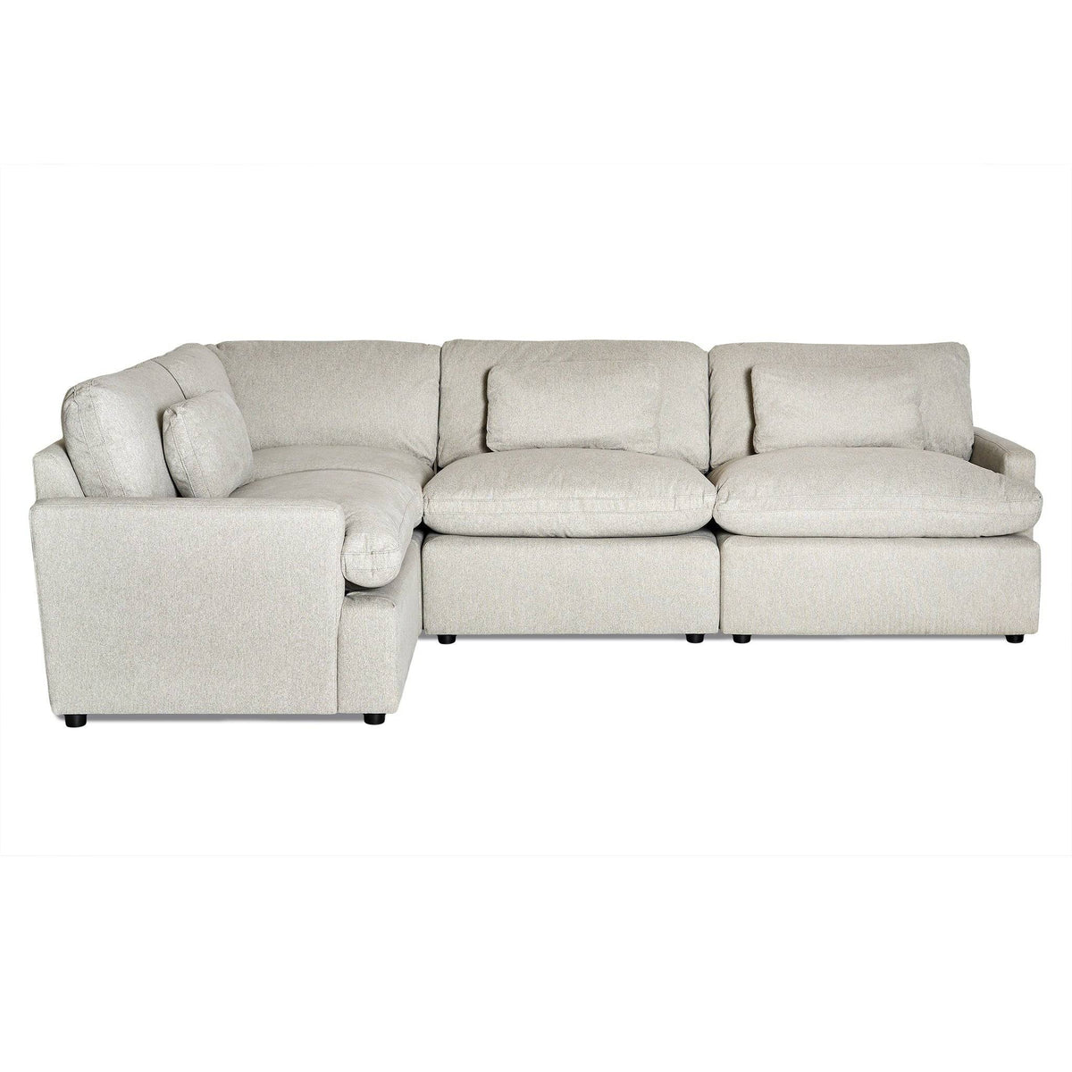 My Cloud 4 Piece Left L sectional in Greige styled in a bright modern living room