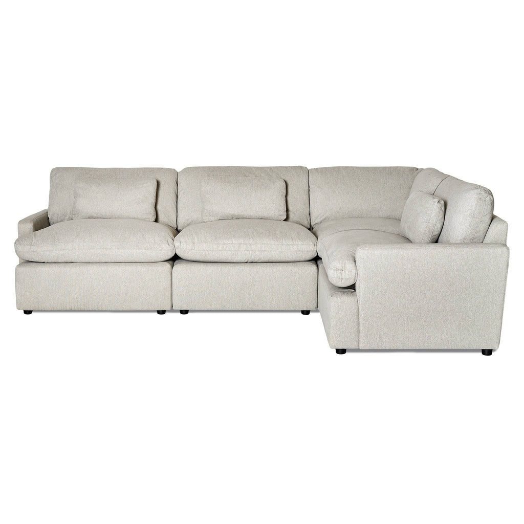 My Cloud 4 Piece Right L sectional in Greige styled in a bright modern living room