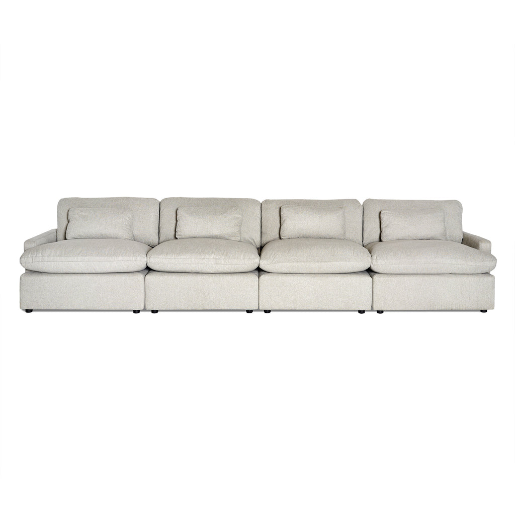 My Cloud 4 Piece Straight sofa in Greige styled in a bright modern living room