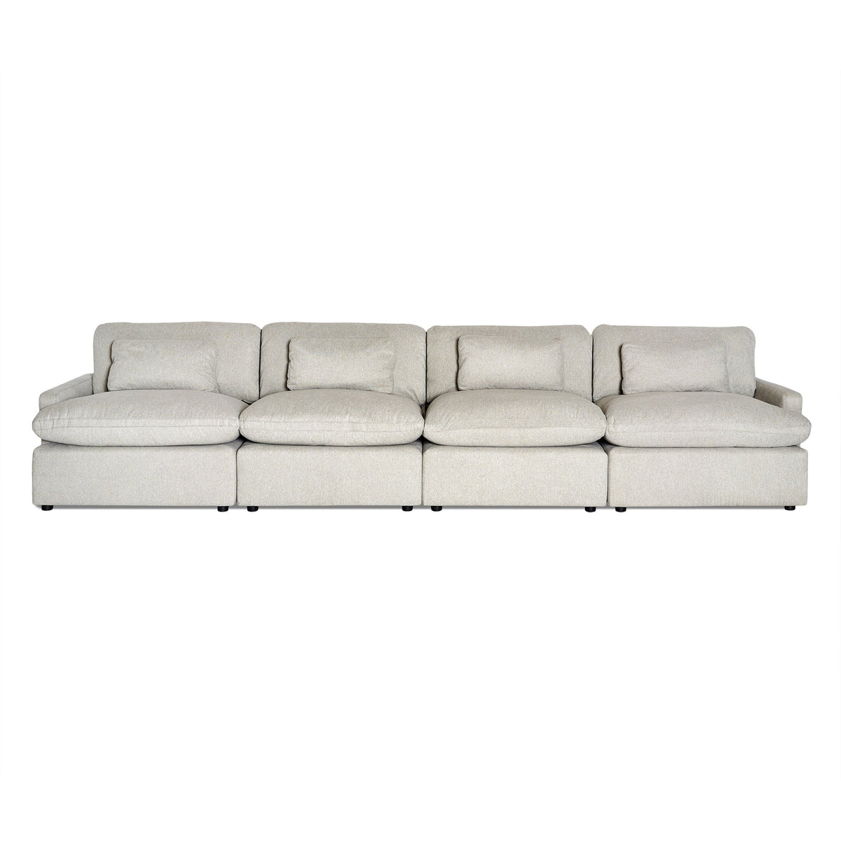 My Cloud 4 Piece Straight sofa in Greige styled in a bright modern living room