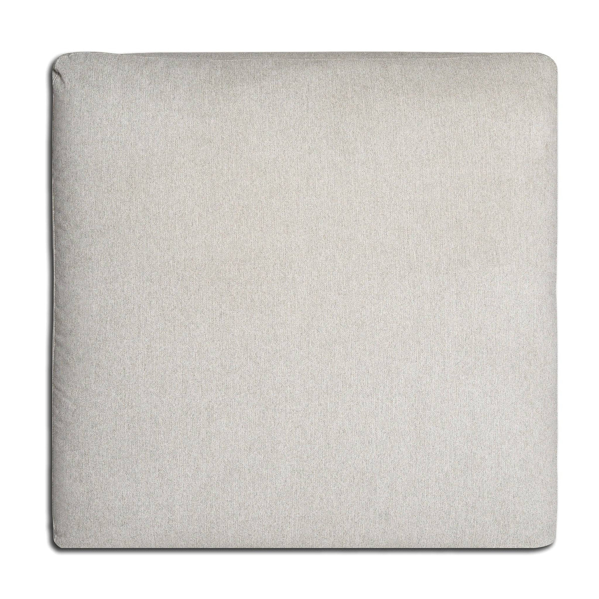 This square, light grey cushion with a smooth, plain fabric surface is a cozy addition to your furniture. Featuring slightly rounded edges and a soft texture, it pairs perfectly with the My Cloud 40 Ottoman, set against a pristine white background.