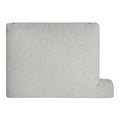 The My Cloud Classic Cushion Cover, a gray, L-shaped couch cushion viewed from above, showcases a textured fabric with a rectangular main section and a shorter right side. It features replaceable covers for easy maintenance.