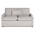 My Cloud Loveseat in Greige staged in a cozy sunlit Scandinavian living room