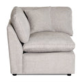 The My Cloud Slope Corner is a light gray sectional with a minimalist design, plush upholstery, straight lines, and square seating. It includes two cushions and suits modern interiors perfectly. Positioned against a white background, its versatility shines through.
