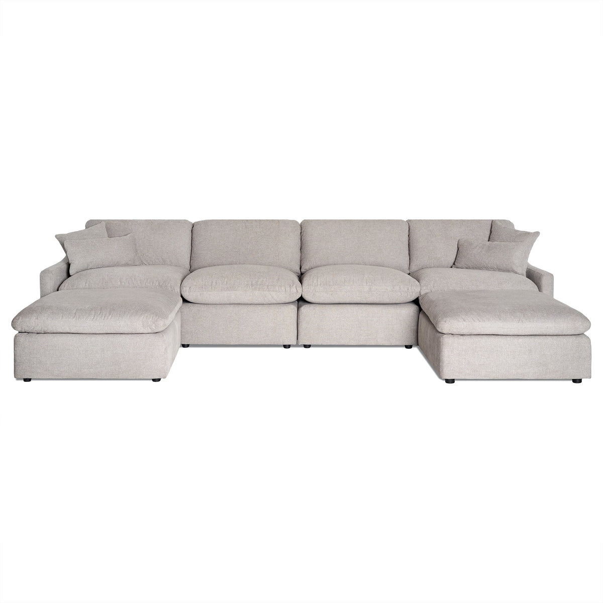 My Cloud Slope 4 Piece Straight + 2 Ottomans