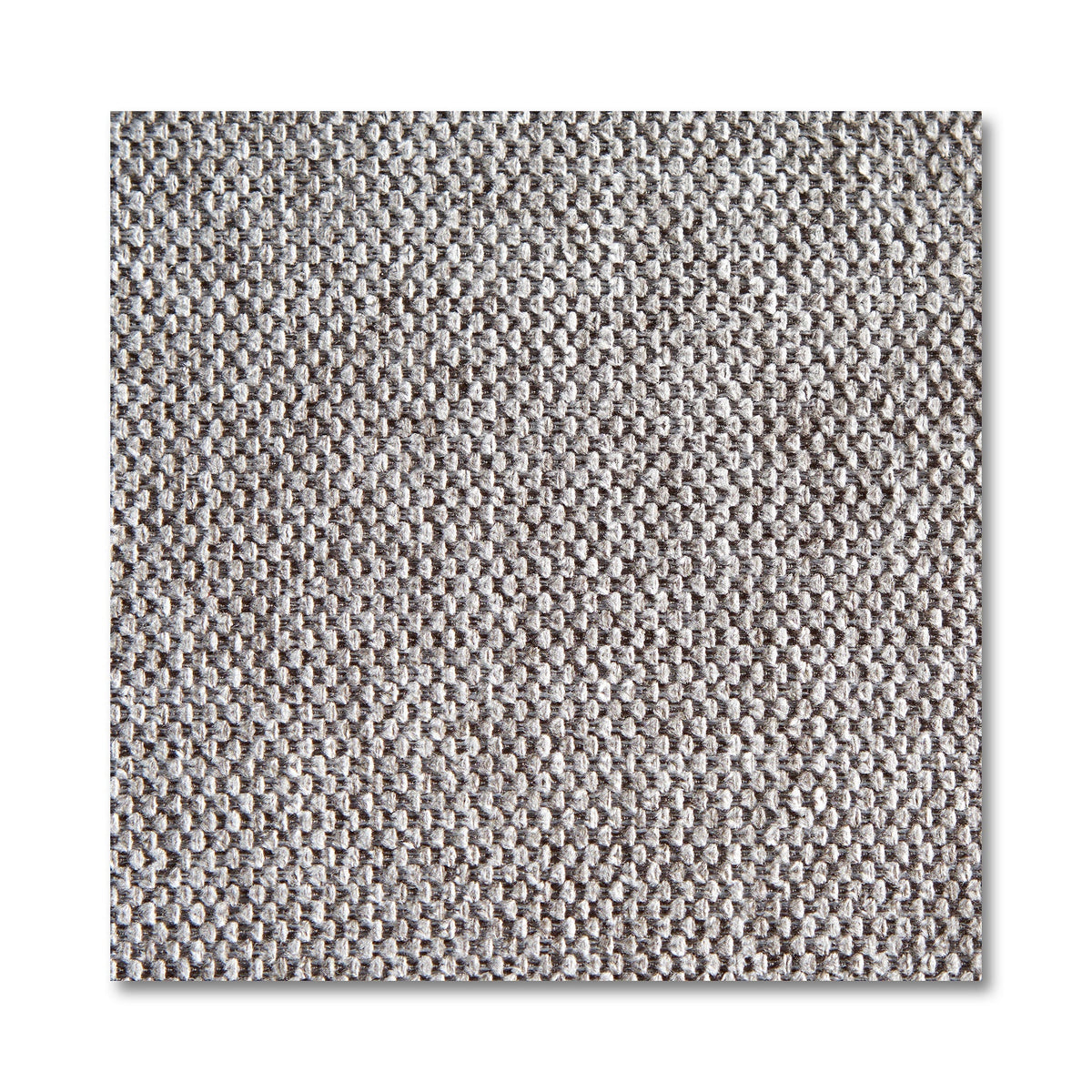 Close-up of a grey woven fabric swatch for the My Cloud Slope 40 Ottoman. Its tight, textured grid of loops provides a structured, sleek look. Shadows on the side add depth to this perfect customizable furniture piece.