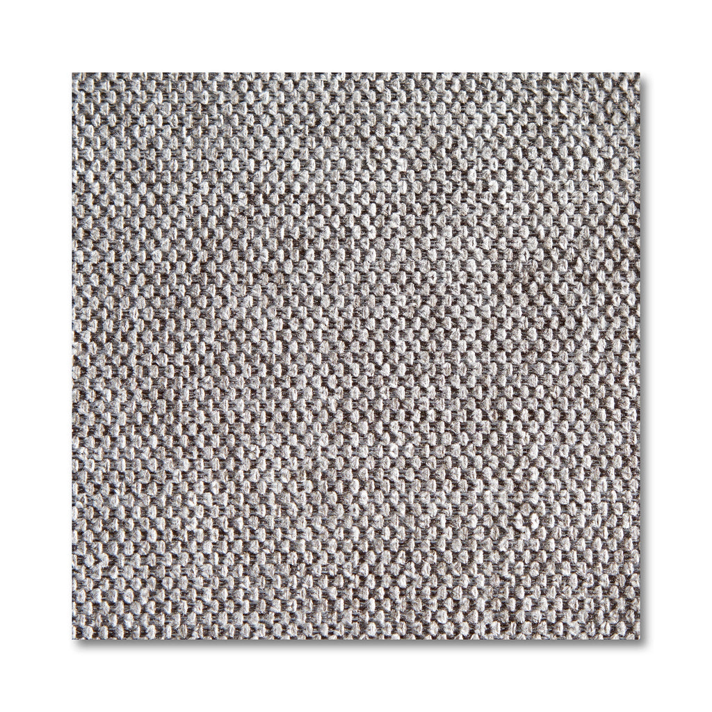 Close-up of the My Cloud Slope 4 Piece Straight sectionals gray woven fabric, featuring a tight crisscross pattern. The subtle, neutral colors exude cozy elegance. A slight shadow on the right suggests left-side illumination.