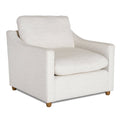 My Cloud Slope Chair in Ivory Greige staged in a cozy reading nook with bookshelf and floor lamp