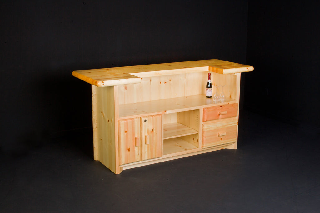 84" Log Bar back view